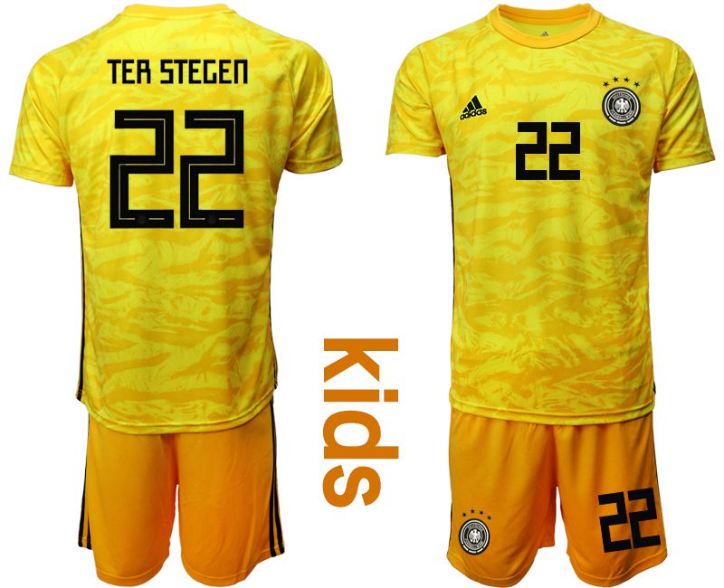 Youth 2019-2020 Season National Team Germany yellow goalkeeper #22 Soccer Jerseys->->Soccer Country Jersey